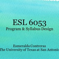 ESL 6053: Program & Syllabus Design