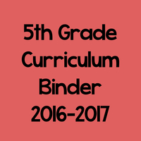 5th Grade Curriculum Binder
