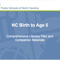 NC Birth to Age 5 Literacy Plan Resources