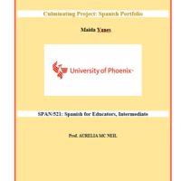 Culminating Project : Spanish Portfolio (Spanish 521)