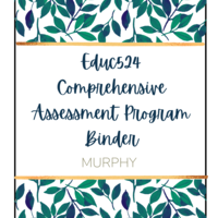 EDUC 524 Ws 2 - Comprehensive Assessment Program Binder