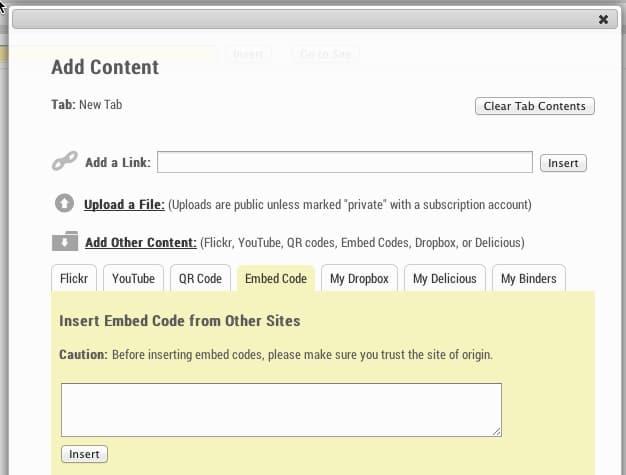 Adding embed codes